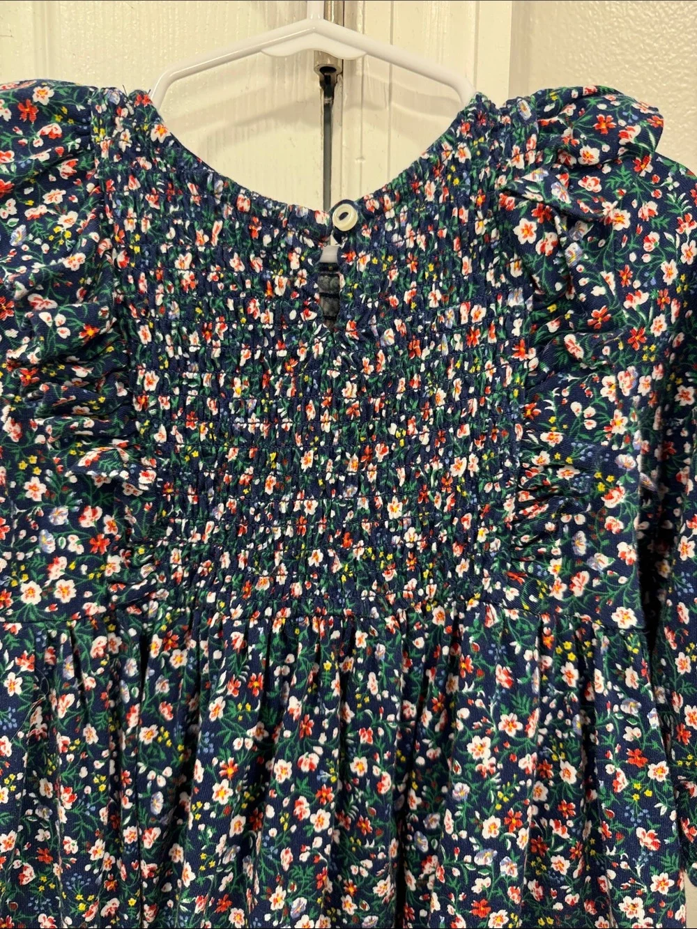 Girls' 4t Ralph Lauren Navy Floral Smocked Dress